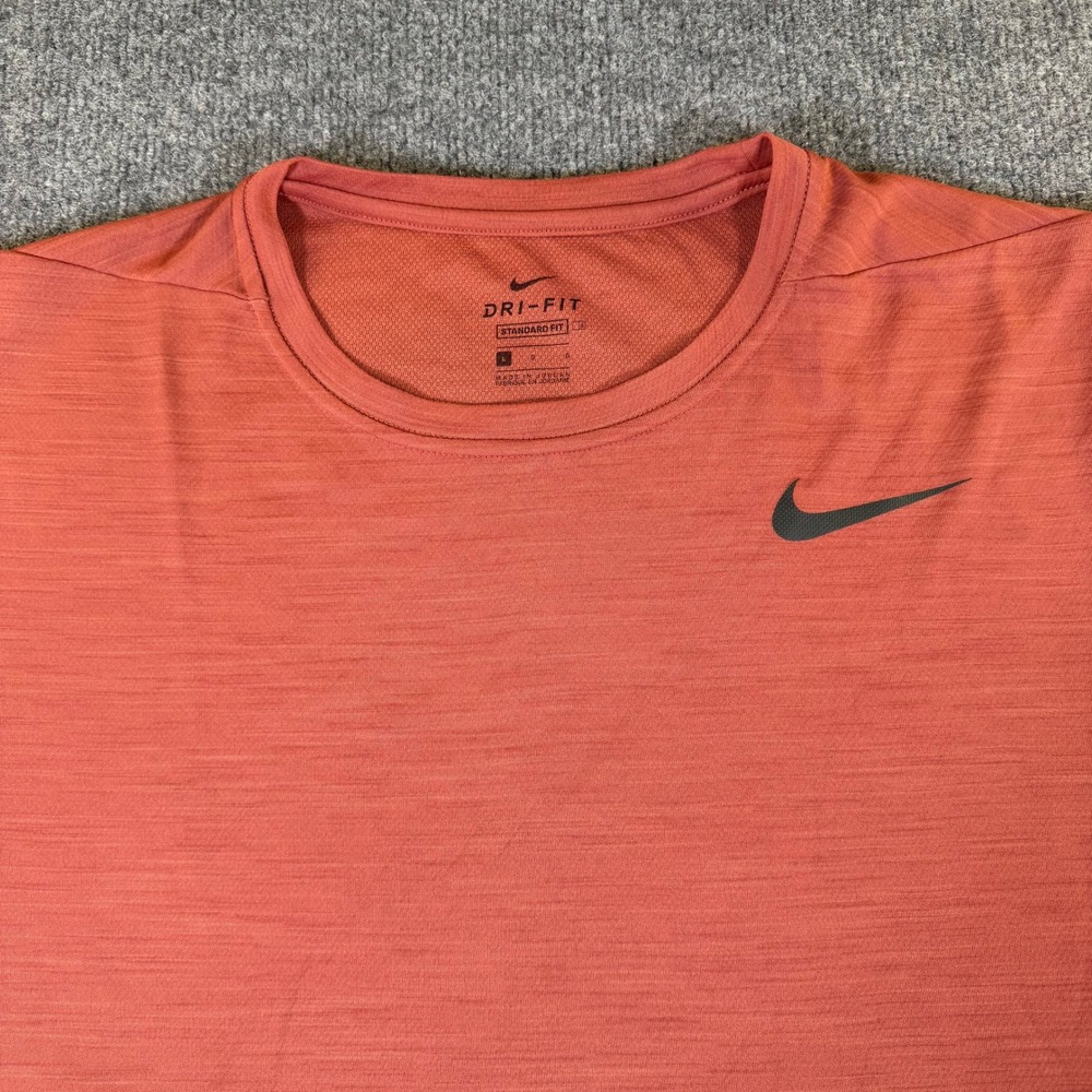 Nike Dri-FIT Mens Standard Fit Training Shirt Heather Rust Orange Large #4055
